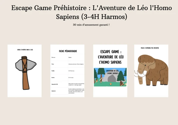Escape Game Préhistoire : L'Aventure de Léo l'Homo Sapiens (3-4H Harmos)