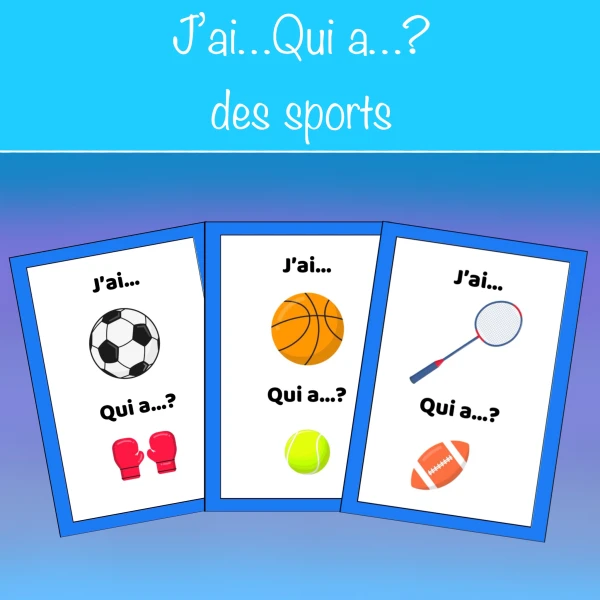 J'ai...Qui a...? des sports