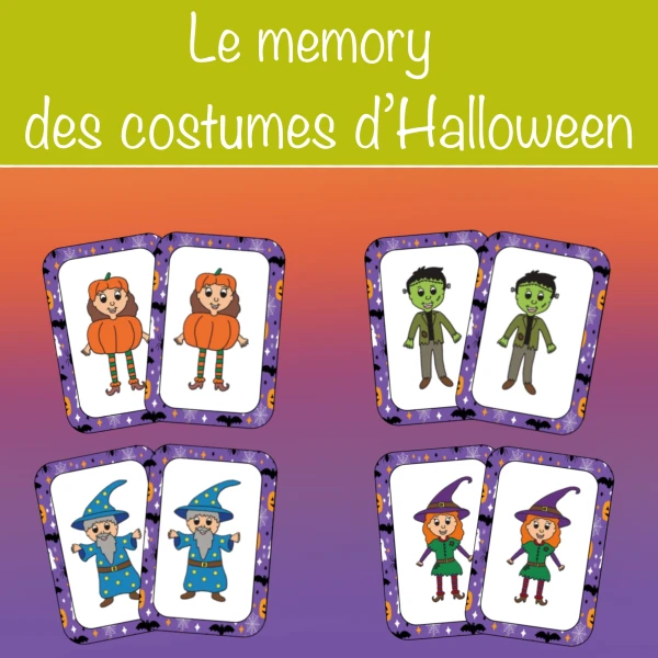Le memory des costumes d'Halloween