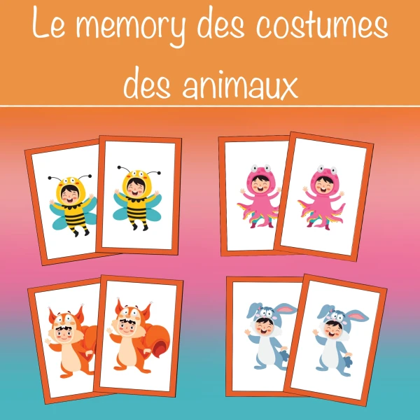 Le memory des costumes des animaux