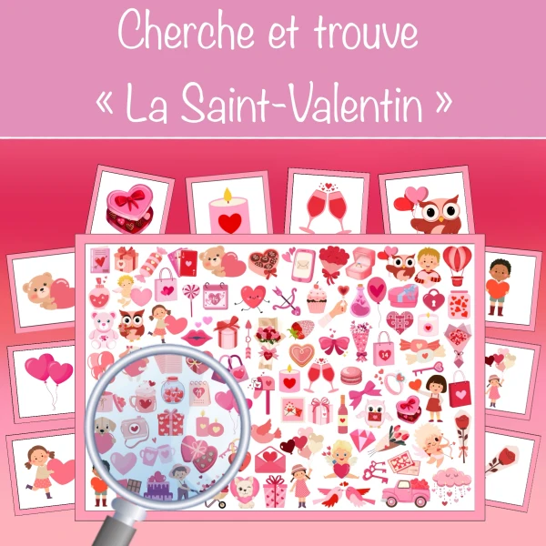 Cherche et trouve de la Saint-Valentin