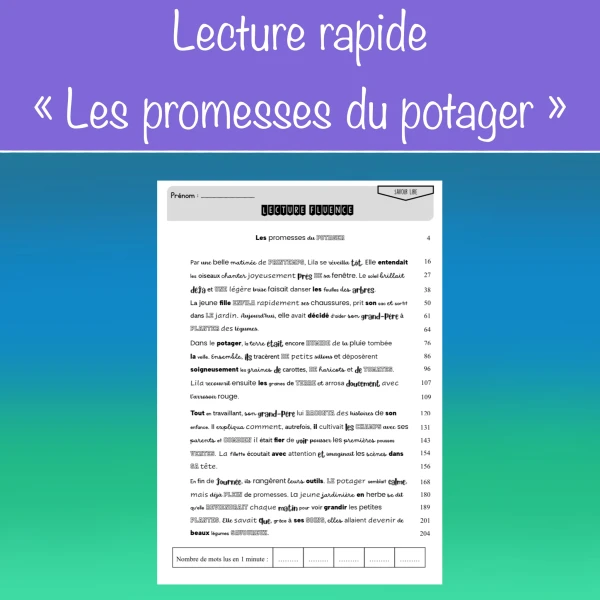 Lecture rapide "Les promesses du potager"