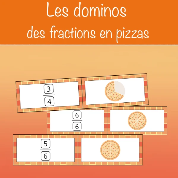 Les dominos des fractions en pizzas
