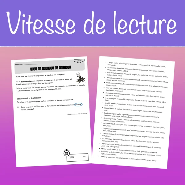 Vitesse de lecture