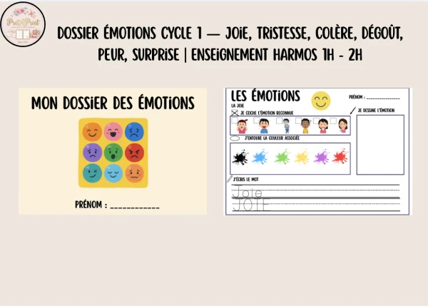 DOSSIER ÉMOTIONS Cycle 1 — Joie, Tristesse, Colère, Dégoût, Peur, Surprise | Enseignement HARMOS 1H - 2H