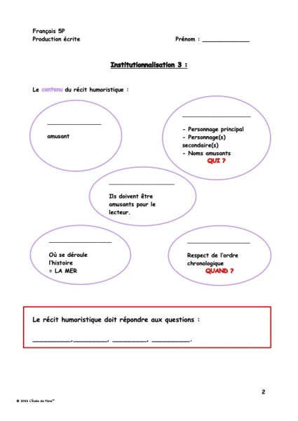 Ressources PE récit humoristique 5-6P