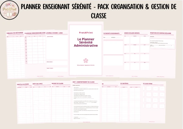 Planner Enseignant Sérénité - Pack Organisation & Gestion de Classe