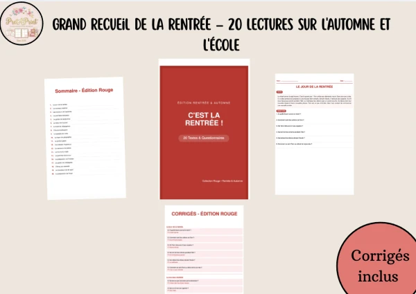 Grand Recueil de la Rentrée – 20 Lectures sur l'Automne et l'École