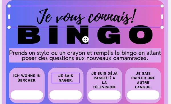 Jeux rentrée: Bingo