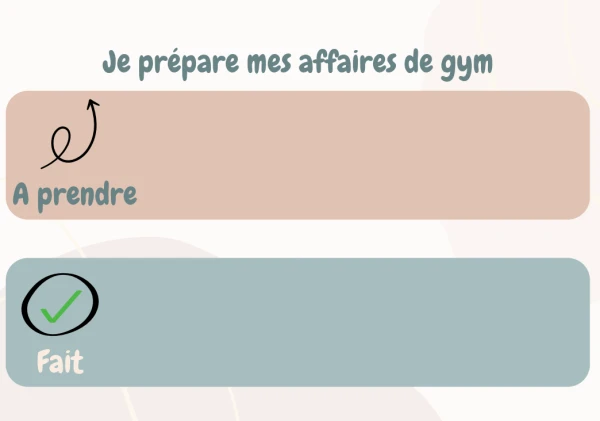 Mémo pour préparer les affaires de sport