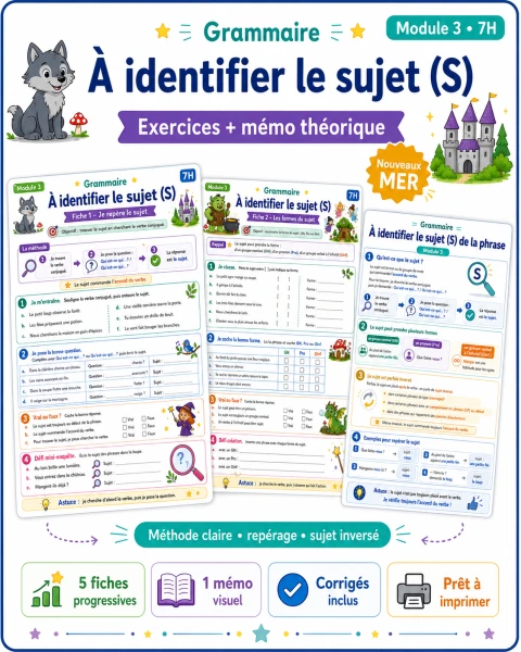 Grammaire 7H – Module 3 : identifier le sujet