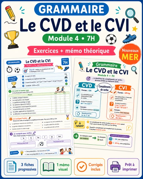 Grammaire 7H – Module 4 : le CVD et le CVI