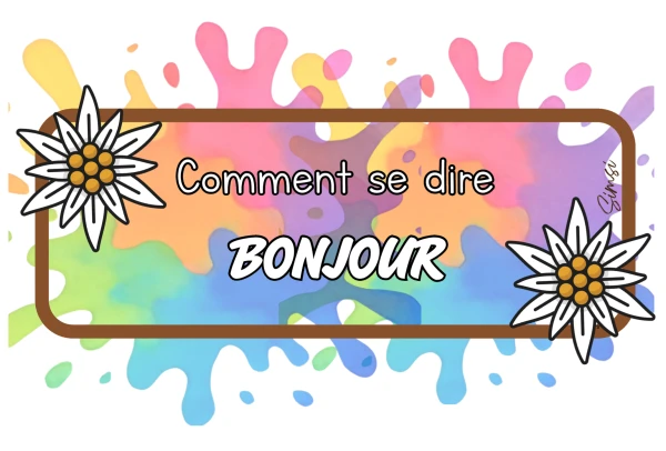 Affiche "comment se dire bonjour" thème Saint-bernard Coloré