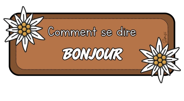 Affiche comment se dire bonjour, thème suisse Saint-bernard Cervin