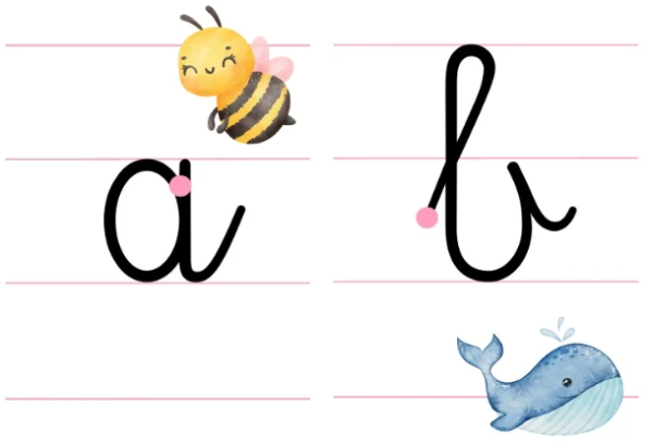 Affichage lettres nouvelle écriture liée