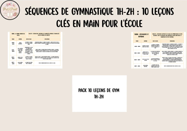 Séquences de Gymnastique 1H-2H : 10 Leçons Clés en Main pour l'École