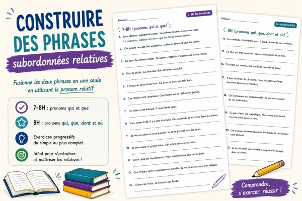 PHRASE SUBORDONNÉE RELATIVE_Enchassement_EXERCICE