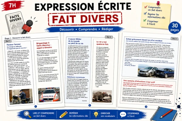 Expression écrite – Le fait divers (7-8H)