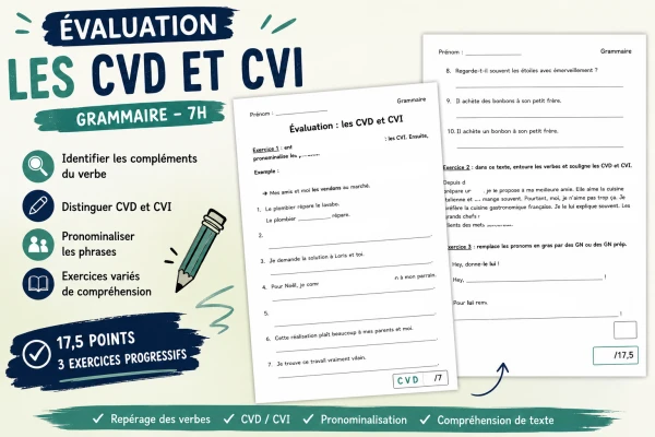 Évaluation – Les CVD et les CVI (7H)