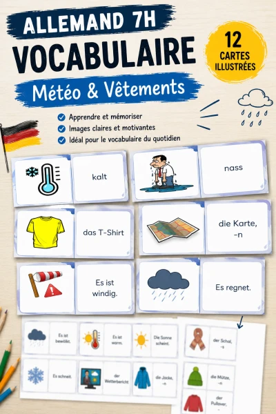 Memory – Einheit 7 : Météo et vêtements (Allemand 8H)