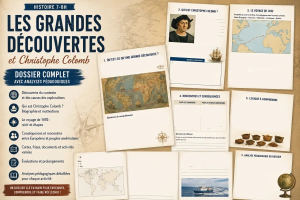 Les Grandes Découvertes & Colomb – Séquence complète avec analyses pédagogiques (7H–8H)