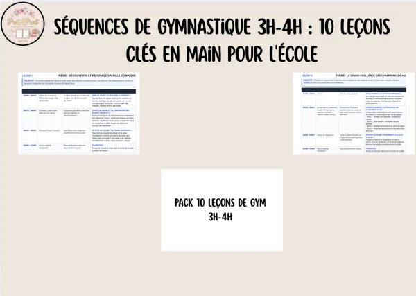 SÉQUENCES DE GYMNASTIQUE 3H-4H : 10 LEÇONS CLÉS EN MAiN POUR L'ÉCOLE