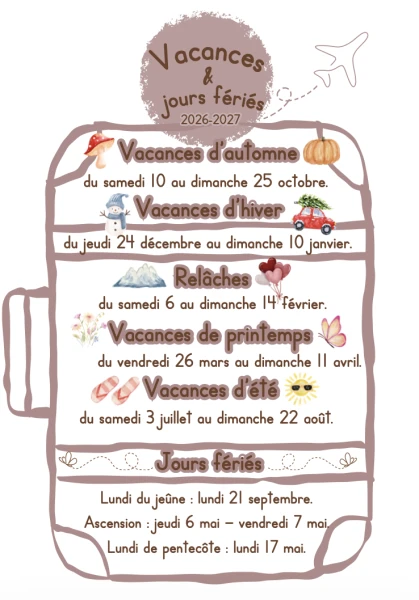Vacances - cahier de communication