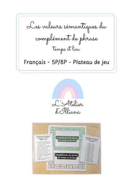 Les valeurs sémantiques du complément de phrase (temps & lieu) : Plateau de jeu