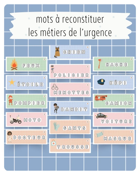 7. Mots à reconstituer – Les métiers de l'urgence