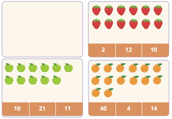Cartes à pince nombres