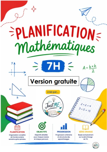 FREE | Planification annuelle - Mathématiques - 7H