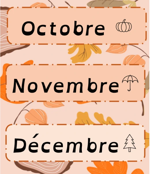 Calendrier - les mois de l'année