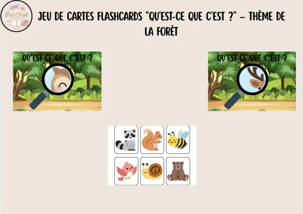 JEU DE CARTES FLASHCARDS "QU'EST-CE QUE C'EST ?" - THÈME DE LA FORET