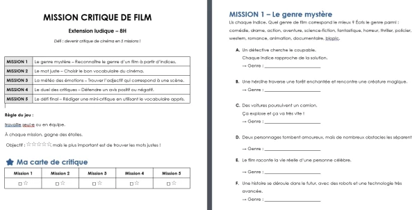 Parcours : Critique de film/ extension