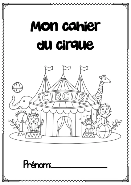 Cahier sur le thème du cirque