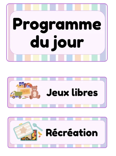 Etiquettes Programme du Jour