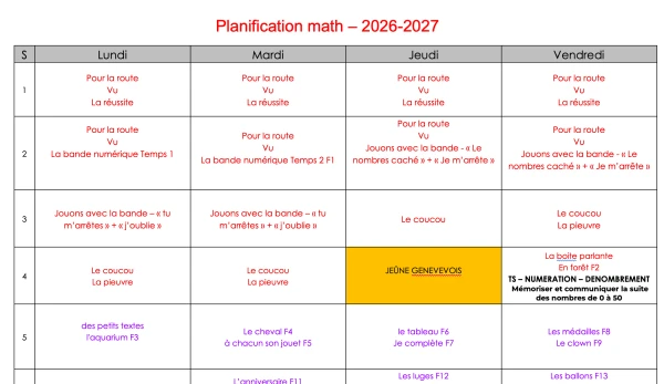Planification semainière ESPER 3P 2026-2027