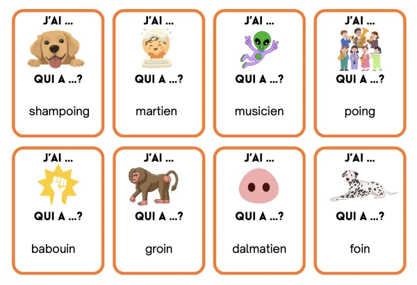 J'ai... qui a... son ien-oin