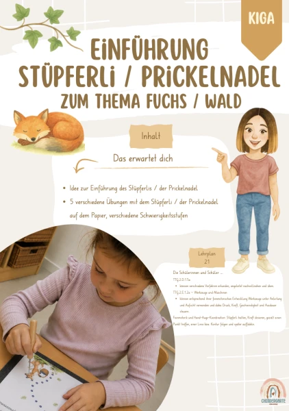 Einführung Stüpferli / Prickelnadel zum Thema Fuchs
