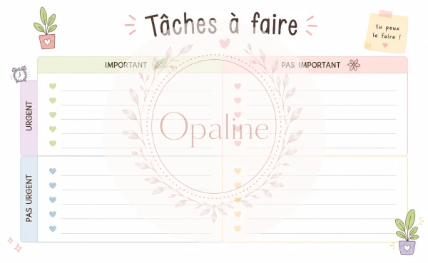 Liste des tâches à faire