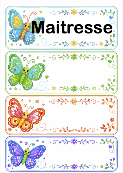 Étiquettes prénoms