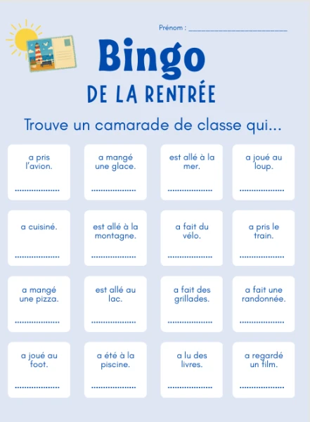 Bingo de rentrée