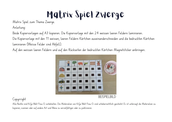 Zwerge Matrix Spiel