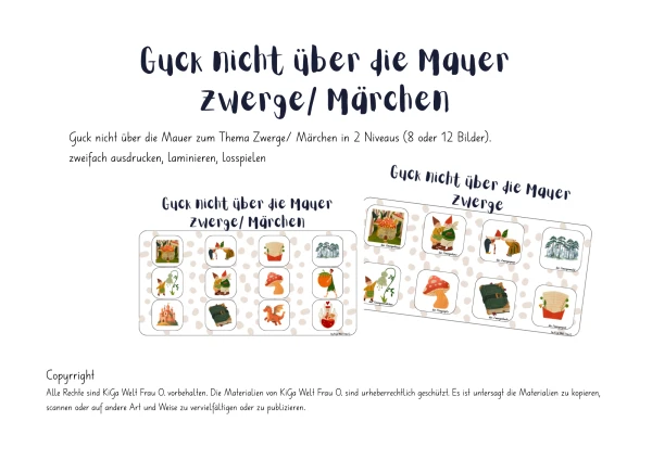 Guck nicht über die Mauer Zwerge/ Märchen