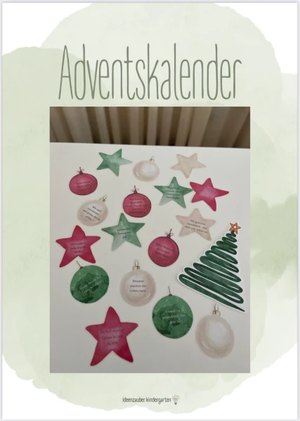 Advent - Kugeln und Sterne mit netten Sprüchen bis hin zum Christbaum: Tage zählen, Adventskalender