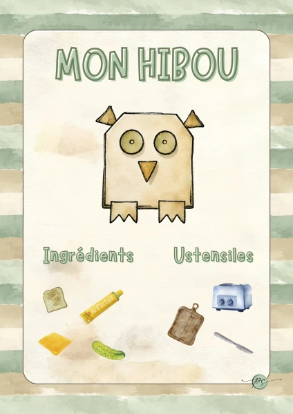 Recette de cuisine codée : mon hibou