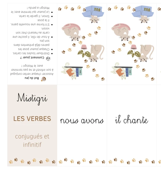 🐱 Mistigri des verbes – Infinitif et verbe conjugué