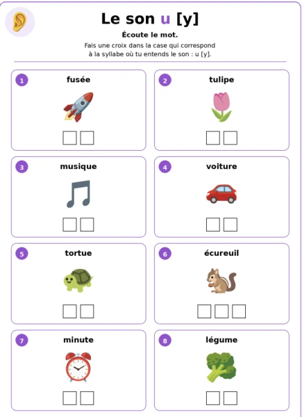 Fiche ou ateliers sons - Temps 1