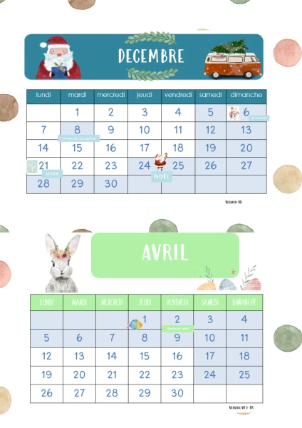 Calendrier 26-27 Vaud & Fribourg