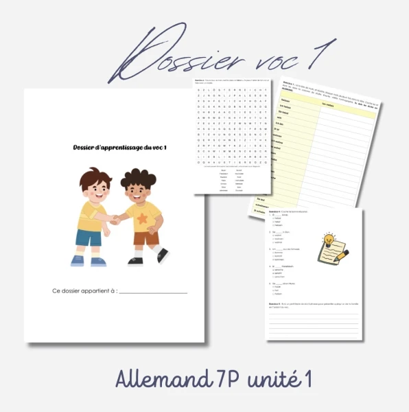 Dossier voc 1 unité 1 ALL 7P